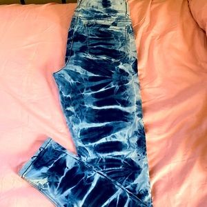 Blue tye dye skinny jeans